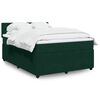 vidaXL Boxspringbett mit Matratze Dunkelgr&uuml;n 140x190 cm Samt