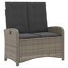 vidaXL 2-tlg. Garten-Essgruppe mit Kissen Grau Poly Rattan