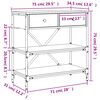 vidaXL Konsolentisch Braun Eichen-Optik 75x34,5x75 cm Holzwerkstoff