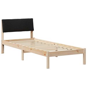 vidaXL Bettgestell Braun und Schwarz 75 x 190 cm Massivholz Kiefer