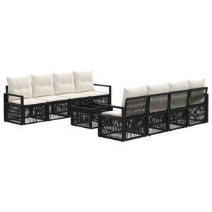 vidaXL Gartensofa-set 9 stk. Schwarz Poly-Rattan