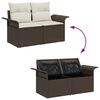 vidaXL Garten-Sofa-Set mit Kissen mit Speicher 7 pcs Braun Poly Rattan