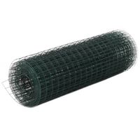 vidaXL Drahtzaun Stahl mit PVC-Beschichtung 25x0,5 m Grün