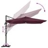 vidaXL Roma Parasol Rot 286 x 284 x 270 cm Aluminium und Polyester