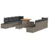 vidaXL Gartensofa-set 11 Stk. 10-Sitzanzahl Grau Poly Rattan