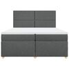 vidaXL Boxspringbett mit Matratze Dunkelgrau 200x200 cm Stoff