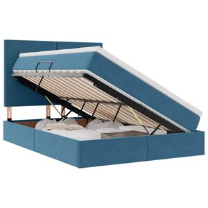 vidaXL Aufbewahrungsbett mit Matratze Dunkelblau 140 x 200 cm Samt