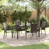vidaXL Garten Essgruppe 5 pcs Braun Pulverbeschichteter Stahl