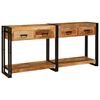 vidaXL Konsolen-Tische 2 stk. Braun 161 x 33 x 75 cm Massivholz Mango