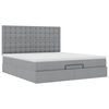 vidaXL Ottoman-Bett mit Matratze & LEDs Hellgrau 180x200 cm Stoff