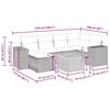 vidaXL 7-tlg. Garten-Sofagarnitur mit Kissen Grau Poly Rattan