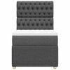 vidaXL Boxspringbett mit Matratze Dunkelgrau 90x190 cm Stoff
