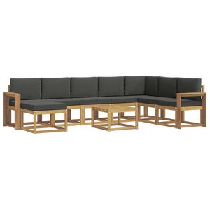 vidaXL Outdoor-Sofagarnitur 9 stk. Wei&szlig; und Anthrazit