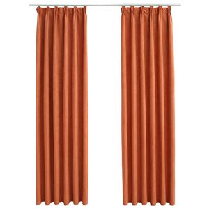vidaXL Verdunkelungsvorh&auml;nge mit Haken 2 Stk. Rostbraun 140x225 cm