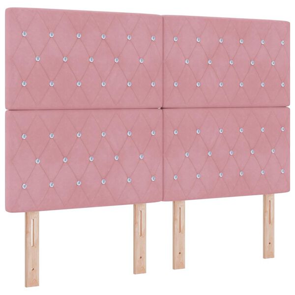 vidaXL Kopfteil mit Kopfteil Rosa 144 cm Kunstleder