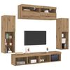 vidaXL TV-Schrankset Wandmontiert 6 pcs Artisan-Eiche Holzwerkstoff