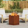 vidaXL Rauchfreier Feuerkorb Braun 58 x 58 x 51 cm Wetterfeststahl