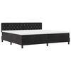 vidaXL LED Boxspringbett mit Kopfteil Schwarz 200 x 200 cm Samt