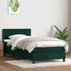 vidaXL Boxspringbett mit Matratze & LED Dunkelgr&uuml;n 80x220 cm Samt