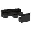 vidaXL 10-tlg. Garten-Sofagarnitur mit Kissen Schwarz Poly Rattan