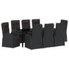 vidaXL Garten Essgruppe 9 stk. Schwarz Poly-Rattan