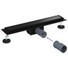 vidaXL 2 in 1 Duschabfluss Schwarz 50 cm Edelstahl 304