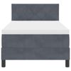 vidaXL LED Boxspringbett mit Matratze Dunkelgrau 90 x 190 cm Samt