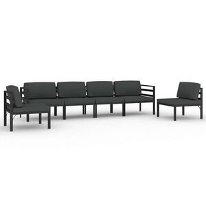 vidaXL 6-tlg. Garten-Lounge-Set mit Kissen Aluminium Anthrazit