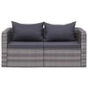 vidaXL 7-tlg. Garten-Lounge-Set mit Kissen Poly Rattan Grau