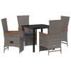 vidaXL Garten Essgruppe mit Kissen 5 pcs Grau Poly-Rattan