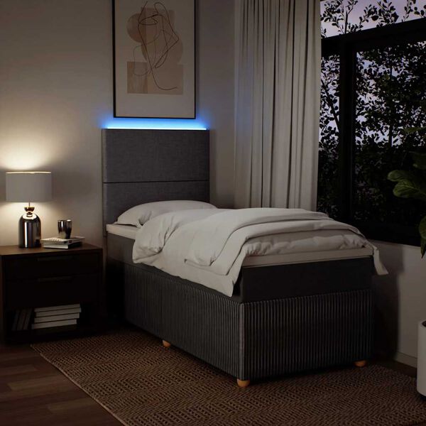 vidaXL Boxspringbett mit Matratze Taupe 80x200 cm Stoff