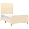 vidaXL Bettgestell ohne Matratze Creme 90x190 cm Stoff