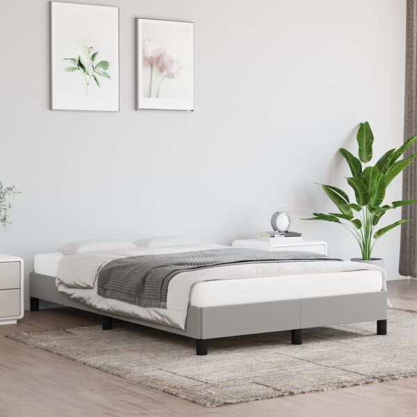 vidaXL Bettgestell ohne Matratze Hellgrau 120x190 cm Stoff