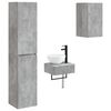 vidaXL Badezimmerm&ouml;bel-Set 3 stk. Betongrau 33 x 34,5 x 160 cm
