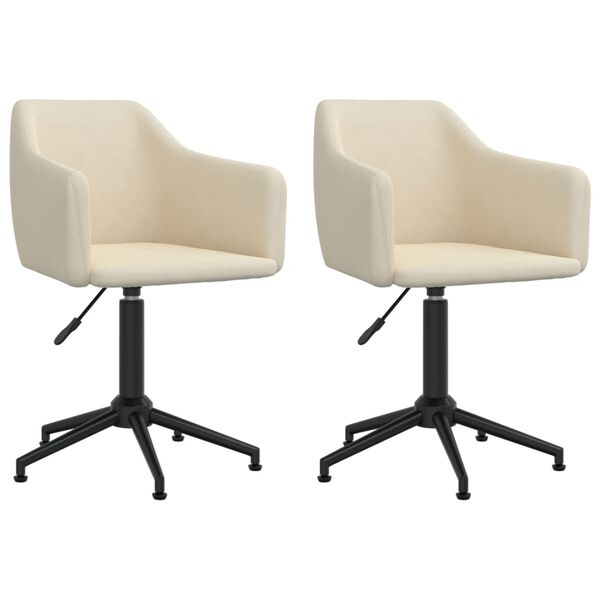 vidaXL Esszimmerst&uuml;hle 2 Stk. Drehbar Creme Samt