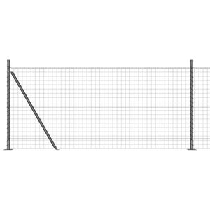 vidaXL Euro-Zaun mit Betonsockel 10 x 1 m PVC-beschichteter Stahl Grau