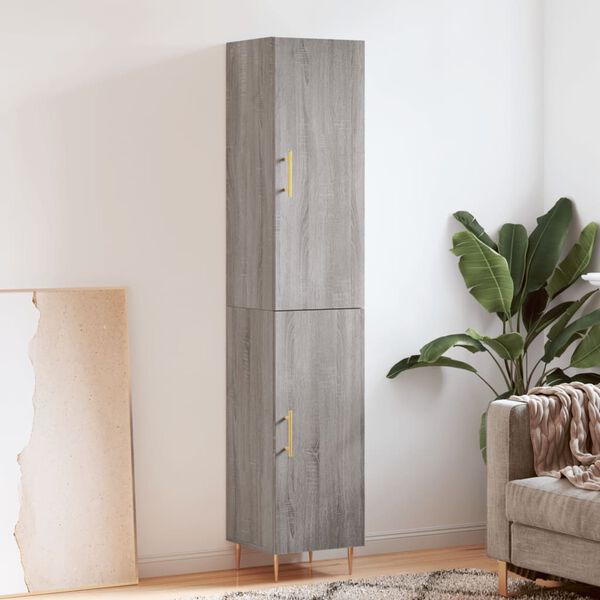 vidaXL Highboard Grau Sonoma 34,5x34x180 cm Holzwerkstoff