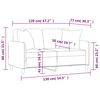 vidaXL 2-Sitzer-Sofa mit Zierkissen Hellgrau 120 cm Stoff