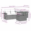 vidaXL 5-tlg. Garten-Sofagarnitur mit Kissen Hellgrau Poly Rattan