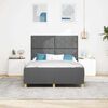 vidaXL Bettgestell mit Kopfteil Dunkelgrau 140 x 190 cm Stoff