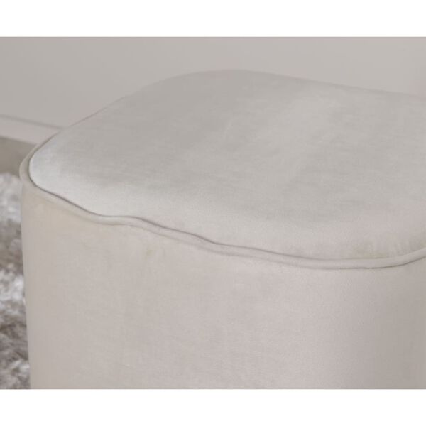 Venture Home Hocker Piff 44x44x41 cm Samt Wei&szlig;