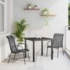 vidaXL Garten Essgruppe 3 pcs Schwarz Textilene und Stahl