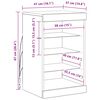 vidaXL Sideboard mit LED-Leuchten Sonoma-Eiche 41x37x67 cm