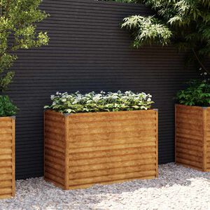 vidaXL Garten-Hochbeet 100 x 50 x 69 cm Cortenstahl