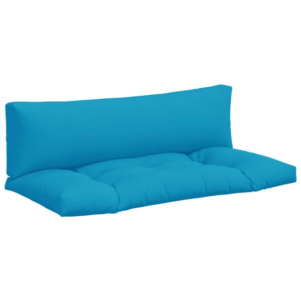 vidaXL Palettenkissen 2-tlg. Hellblau Stoff
