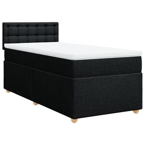 vidaXL Boxspringbett mit Matratze Schwarz 100x200 cm Stoff
