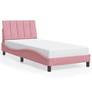 vidaXL Bettgestell ohne Matratze "Hanko" Rosa 90x190 cm Samt