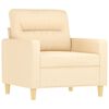 vidaXL Sessel mit Hocker Creme 60 cm Stoff