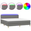 vidaXL Boxspringbett mit Matratze & LED Dunkelgrau 160x200 cm Stoff
