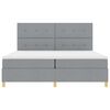 vidaXL LED Boxspringbett mit Matratze Hellgrau 200 x 200 cm Stoff